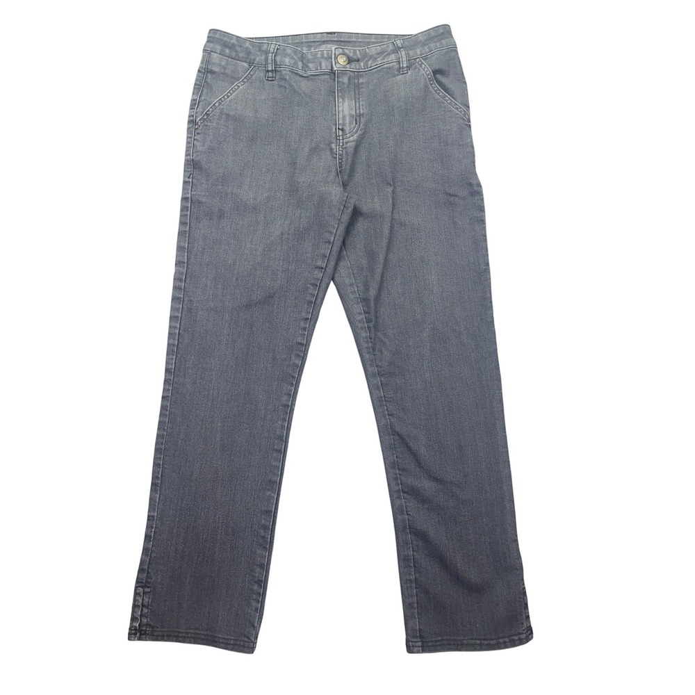Prana Denim Pants Cropped Straight Leg Casual Comfort Gray Sz 6 Fits 29"‎ Grunge